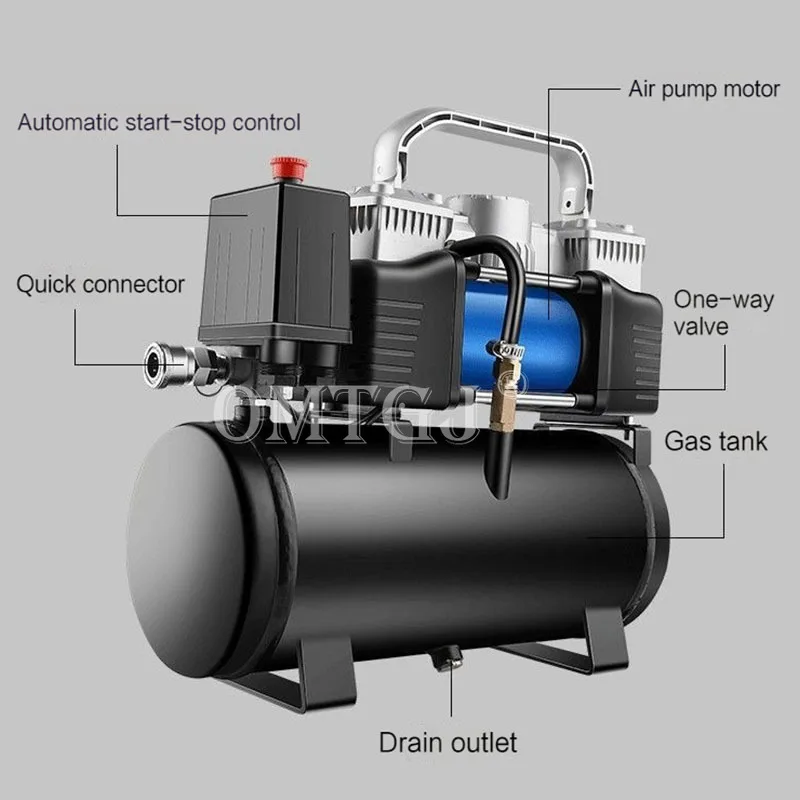 Small  Air Compressor 12V 220V Car Tire Inflator Spray Painting Air Pump Mini Car Tire Inflator Pump