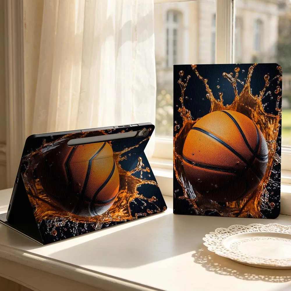

Basketball Art Luxury For Samsung Galaxy Tab S11 S10 S9 S8 S7 S6 A9 A8 A11 Lite FE Plus Pen Tray Tablet Case Soft
