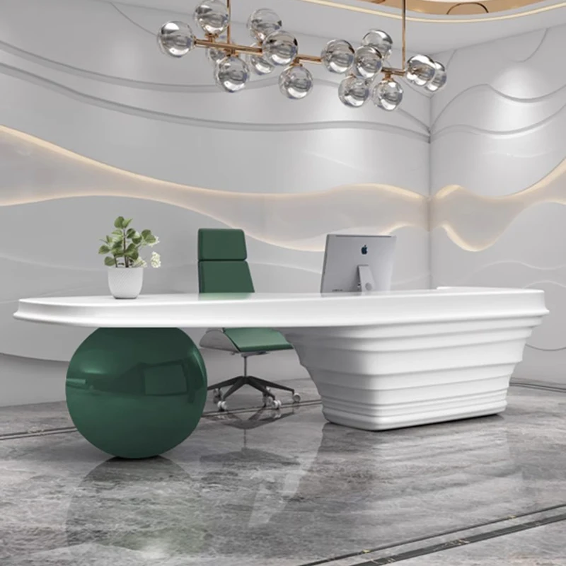 Modern Reception Desk Office Furniture Set For Hotel And School Use Wood Material