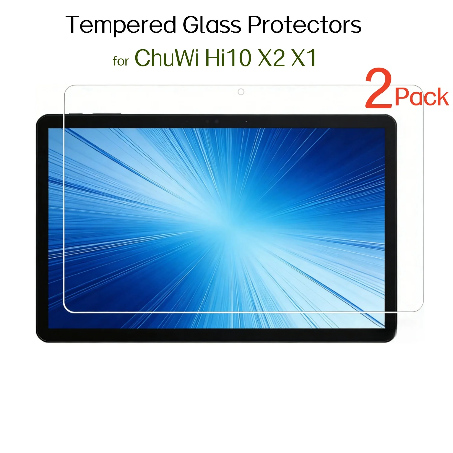 2 Packs Glass Films for CHUWI Hi10 X2 X1 Tablet Tempered Glass Screen Protector 0.33mm 9H HD Scratch Proof Protective Films