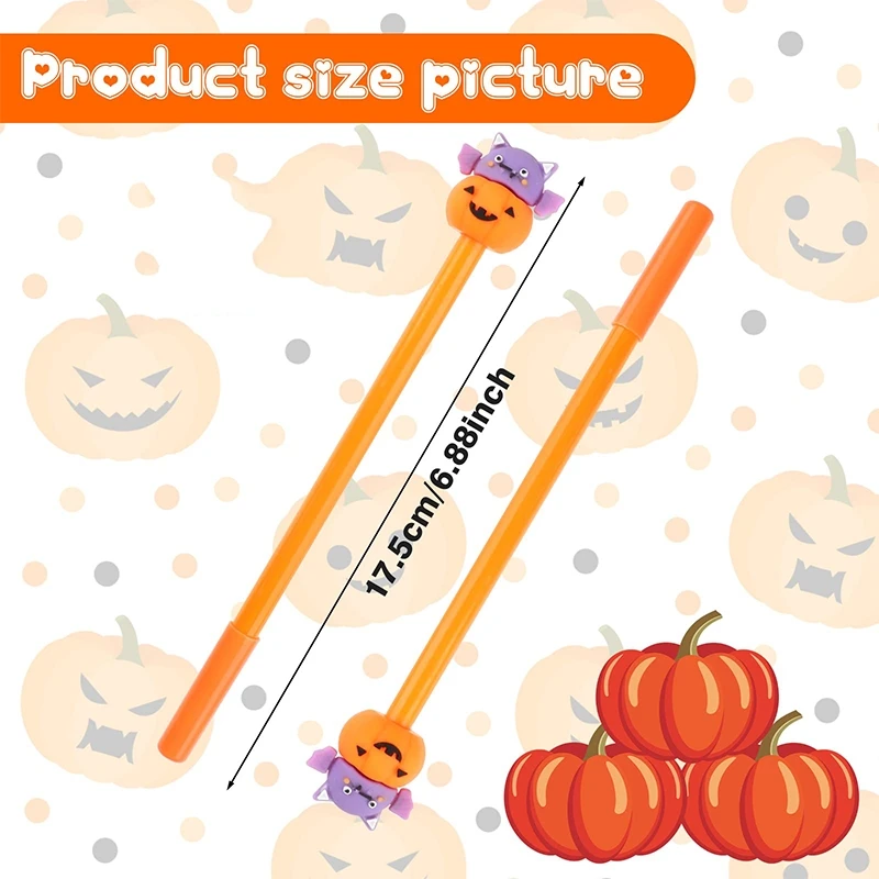 قلم حبر لطيف على رأس اليقطين ، قلم كتابة للحفلات ، برتقالي وأسود ، هلام الهالوين ، من من من من من من من