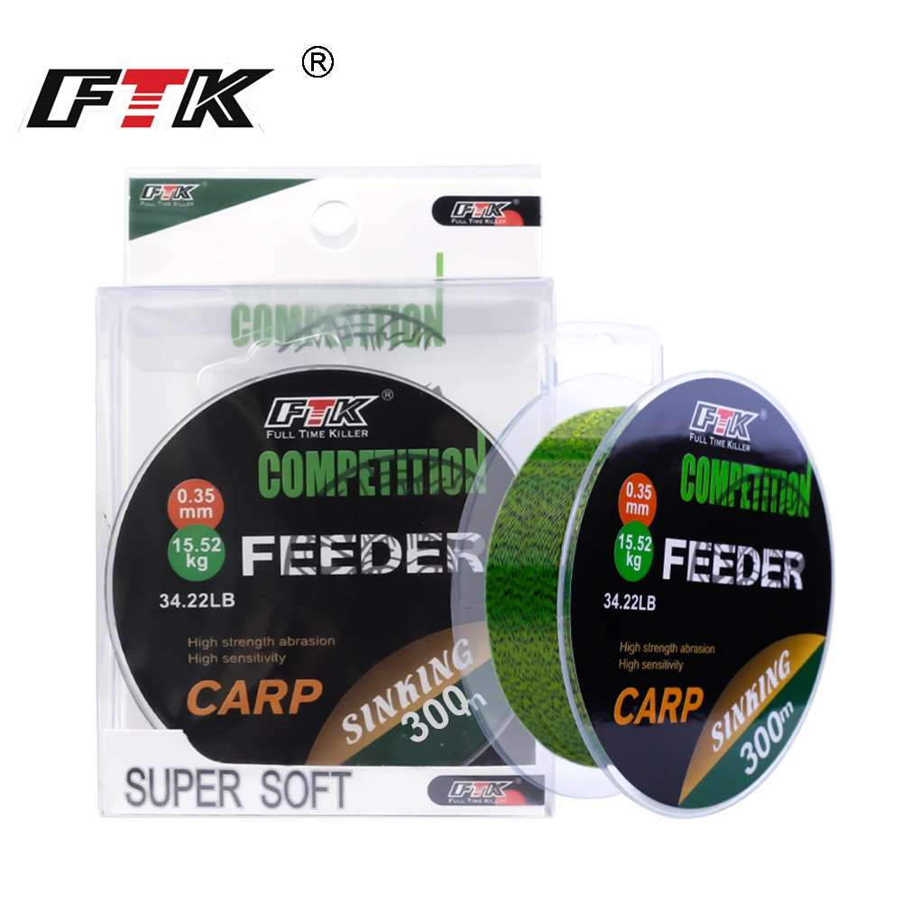 FTK 3D carpa invisibile 150m/300m lenza Nylon Super Strong monofilamento Fluorocarbon linea Spot di trazione per Pesca