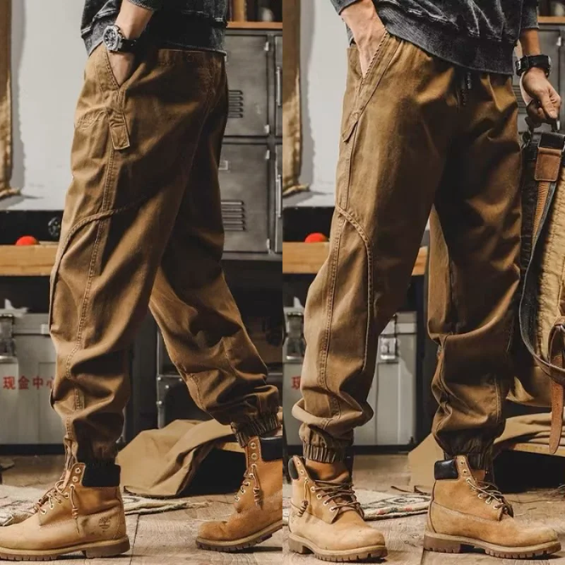 

American Side Stripe Workwear Casual Guard Pants Men's Loose Large Pants Men's Summer Tight Sweatpants