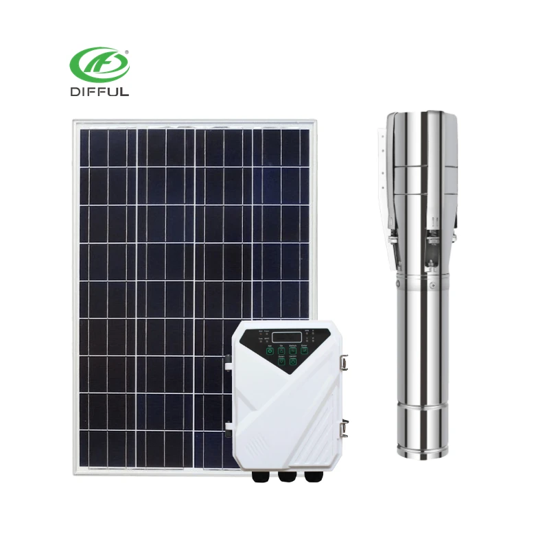 

2hp Solar Pump High Flow Submersible Solar Water Pump With Controller