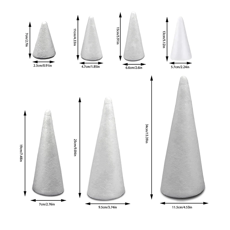 Choinka styropian piankowy końcówka stożek Craft materiały do majsterkowania ręcznie robiona impreza uroczystość dekoracja festiwalowa zabawka dla