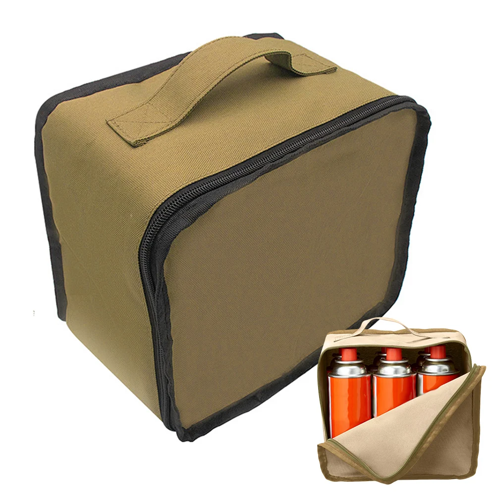 1pc Outdoor Gas Tank Storage Bags Weatherproof Camping Gas Canister Stove Bag Stable Protect Canvas Bag Gas Tank Storage Bags