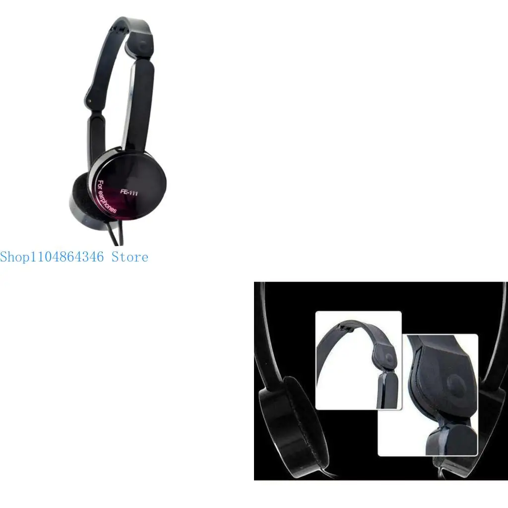 5asd Kids Headphone Corded Over-Ear Foldable Headset with 3.5mm Cord Mic for Child School Cellphone Pad Notebook