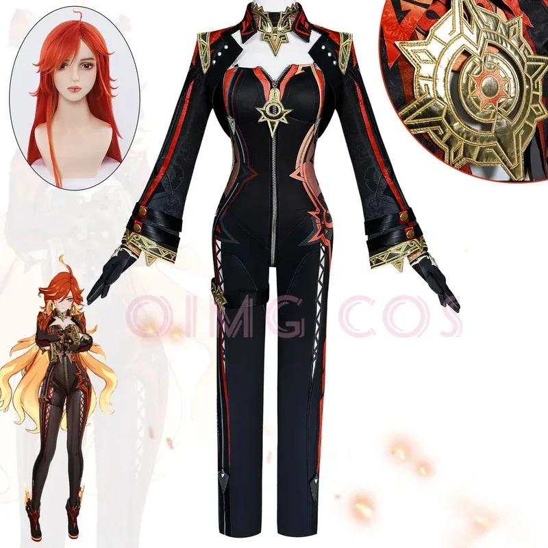 

Genshin Impact Mavuika Cosplay Costume Uniform Wig Anime Halloween Costumes for Women Game