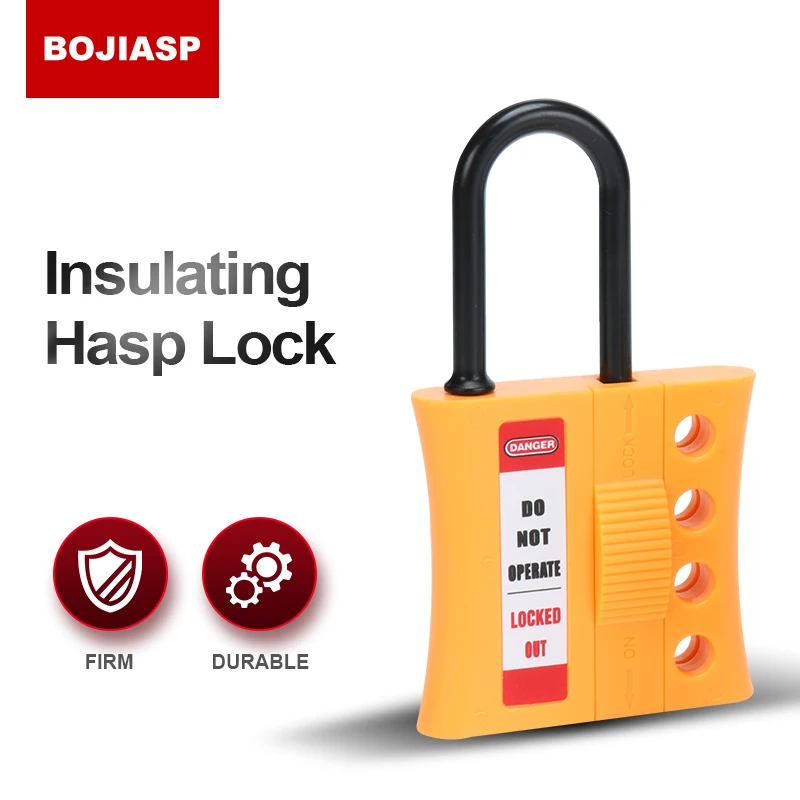 Premier non-conductive lockout hasp - 4 holes De-Electric Slider Hasp 4 Padlock Holes 3mm 6mm Shackle