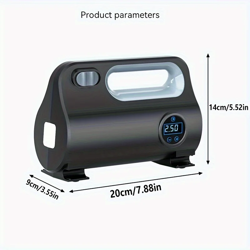 รถปั๊มลมไฟฟ้ายาง Inflator ดิจิตอลปั๊มเงินเฟ้อหลอดไฟ LED 12V เครื่องอัดอากาศแบบพกพาสําหรับรถยนต์รถจักรยานยนต์จักรยาน Ball