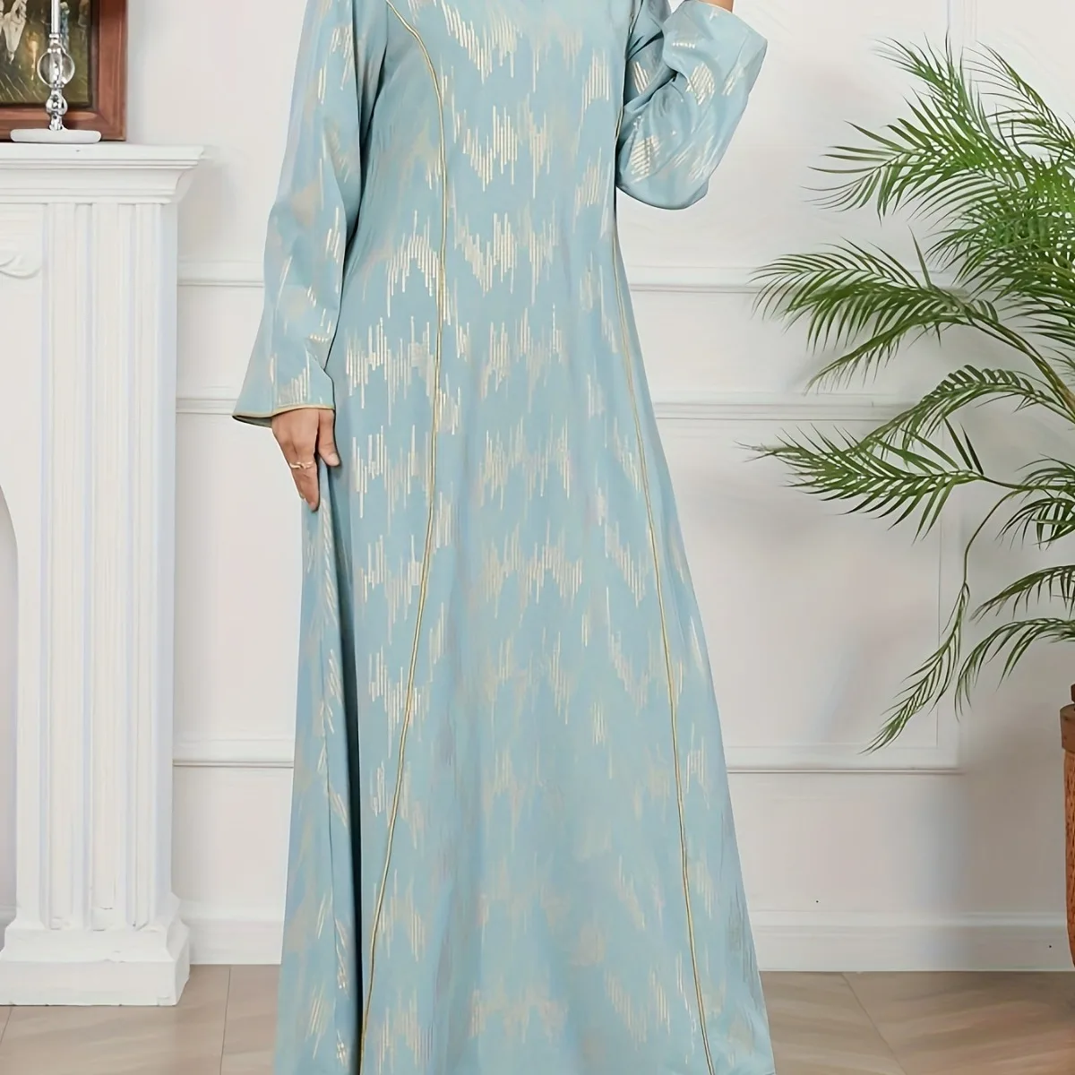 Muslim Trade Hot Stamped Grasping Flower Fashion New Style Dress