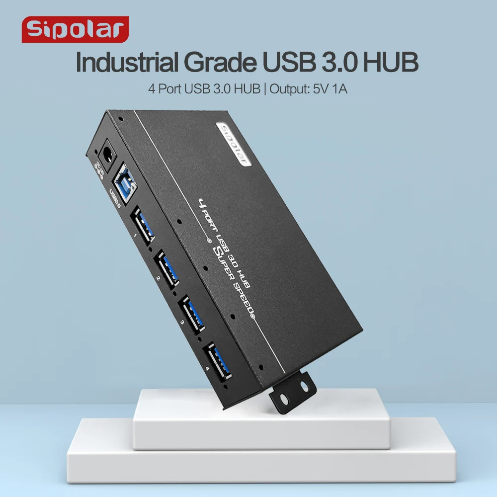 

Sipolar A-4U30 4 Port Usb 3.0 Hub for Phone Accessories SD Card Metal Hub Splitter 12V 3A Power Adapter