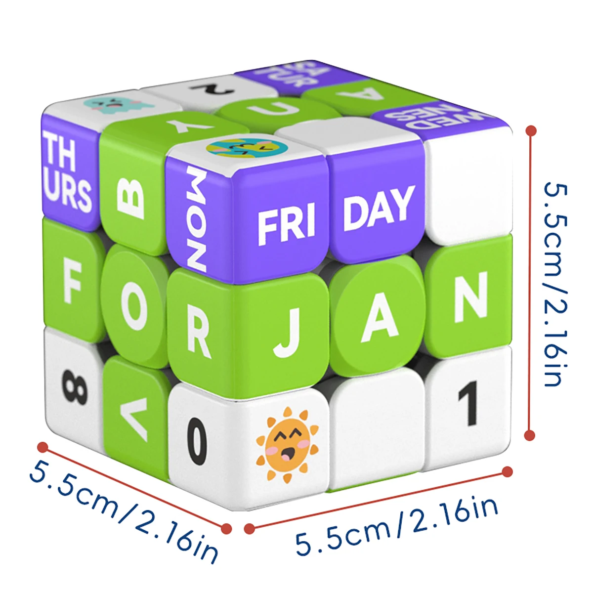 ลูกบาศก์มายากล 3x3x3 พร้อมปฏิทิน 3 มิติพิมพ์ด้วย UV ลูกบาศก์ความเร็วแบบมืออาชีพ เรียบลื่น ของเล่นปริศนาคลายเครียดสำหรับเด็ก ของขวัญ