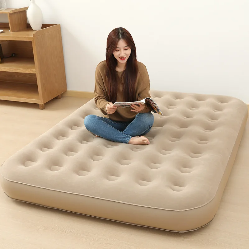 Elevated inflatable bed Double household bed Single mattress Folding travel thickened inflatable bed