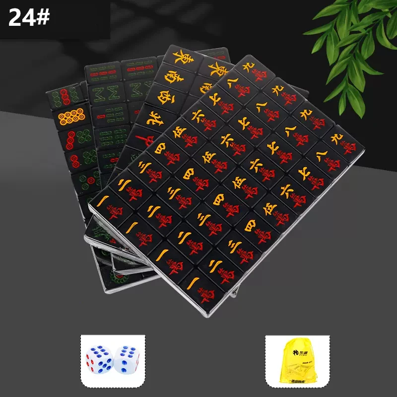 

Mini Mahjong Black Travel Portable Sparrow Player Rubs Pocket Mahjong 144PCS 24mm Home Dormitory creative mahjong play game Mj35