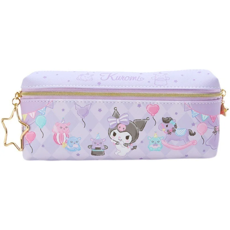 Cute Anime Melody Little Twin Stars Kuromi Cinnamoroll Cartoon Toys PU ad alta capacità Pen Bag Dolls Pencil Case Kids Learn Gift