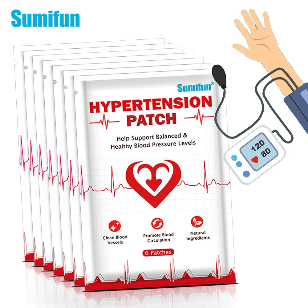 6/30/60Pcs High Blood Pressure Treatment Patch Hypertension Balance Sticker Blood Vessel Care Medical Plaster Prevent Dizziness