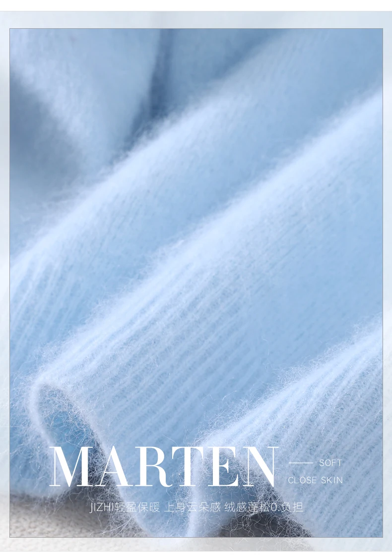 100% Pure Mink Fur Sweater Women's Pullover High Neck Knitted Sweater Autumn Winter New Item Pile Collar Thick Soft Base Sweater