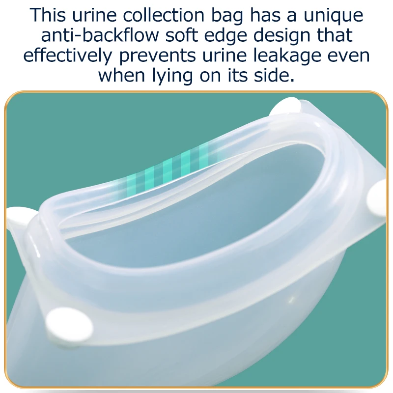 Lefeke Urinary Drain Bags Wearable Urinal for Men Portable Male Urine Collection Bag Reusable Silicone Urine Bag