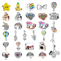 New Unicorn Castle Banana Star Rainbow Elephant Bear Beads Fits  Charm Bracelet&Bangle DIY Women Jewelry Making