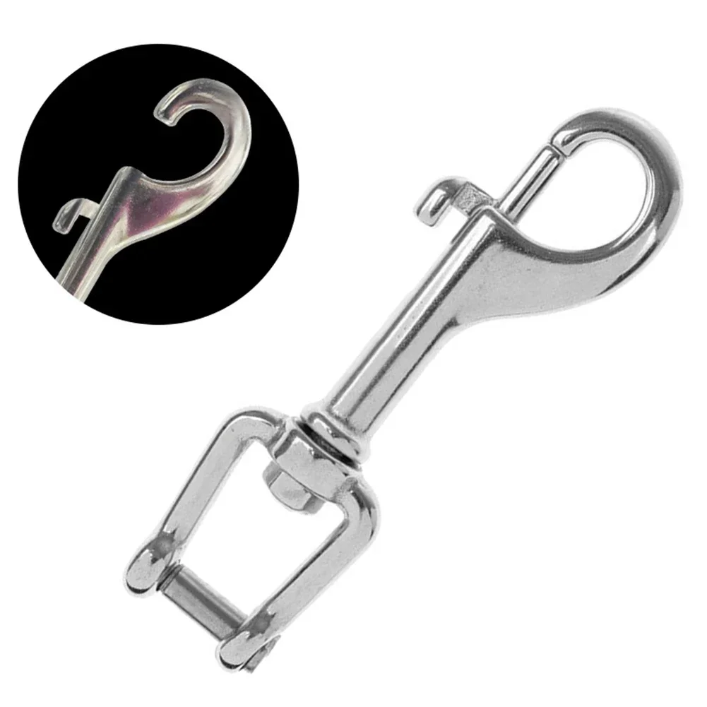 Marine 316 Stainless Steel Swivel Shackle Eye Bolt Snap Hook Scuba Diving Clip Swivel Snap Hook Metal Heavy Duty