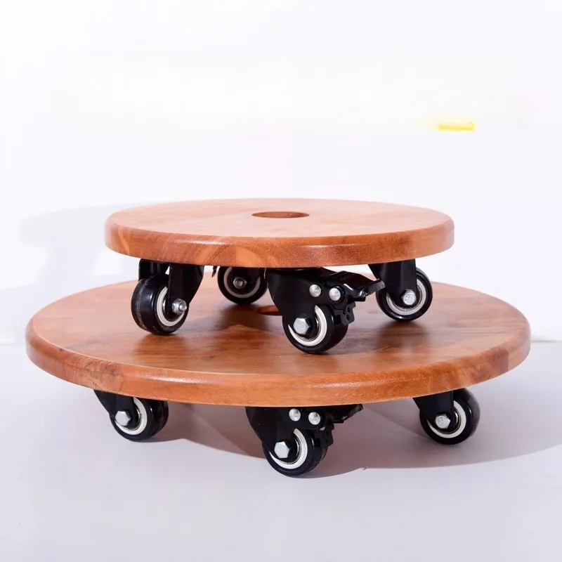 Mobile flower pot tray with wheel thickened roller base