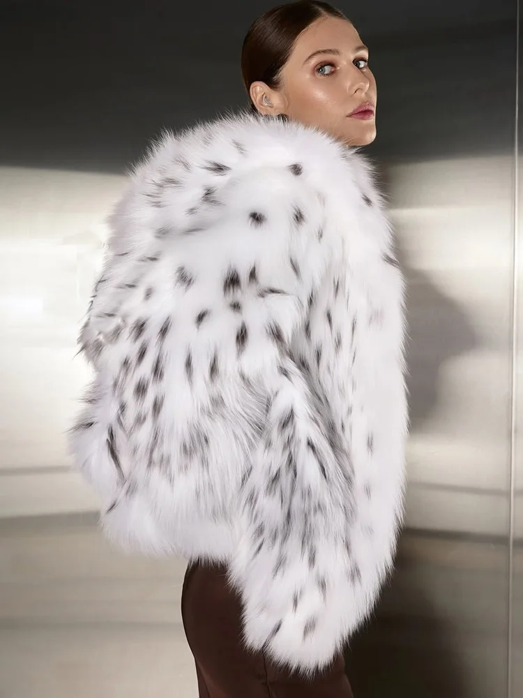 Tossy Luipaard Gedrukt Bont Veren Overjas Voor Vrouwen Winter Losse Contrast Luxe Casual Streetwear Vrouwelijke Bont Veren Jas 2025