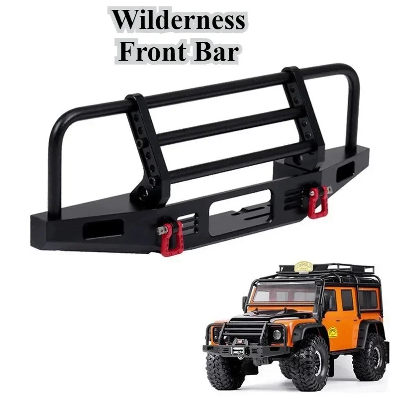 Heavy Duty Front Bull Bar Bumper With Lighting Module For YIKONG 4104 6101 TRX4 Solid Metal RC Vehicle Modification Accessory