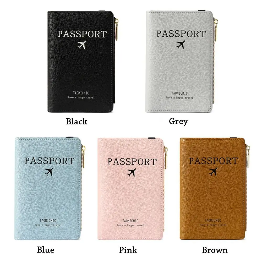 Portable Travel Ultra-thin Passport Holder RFID PU Leather Passport Cover Bag Multi-function Document Package Cover