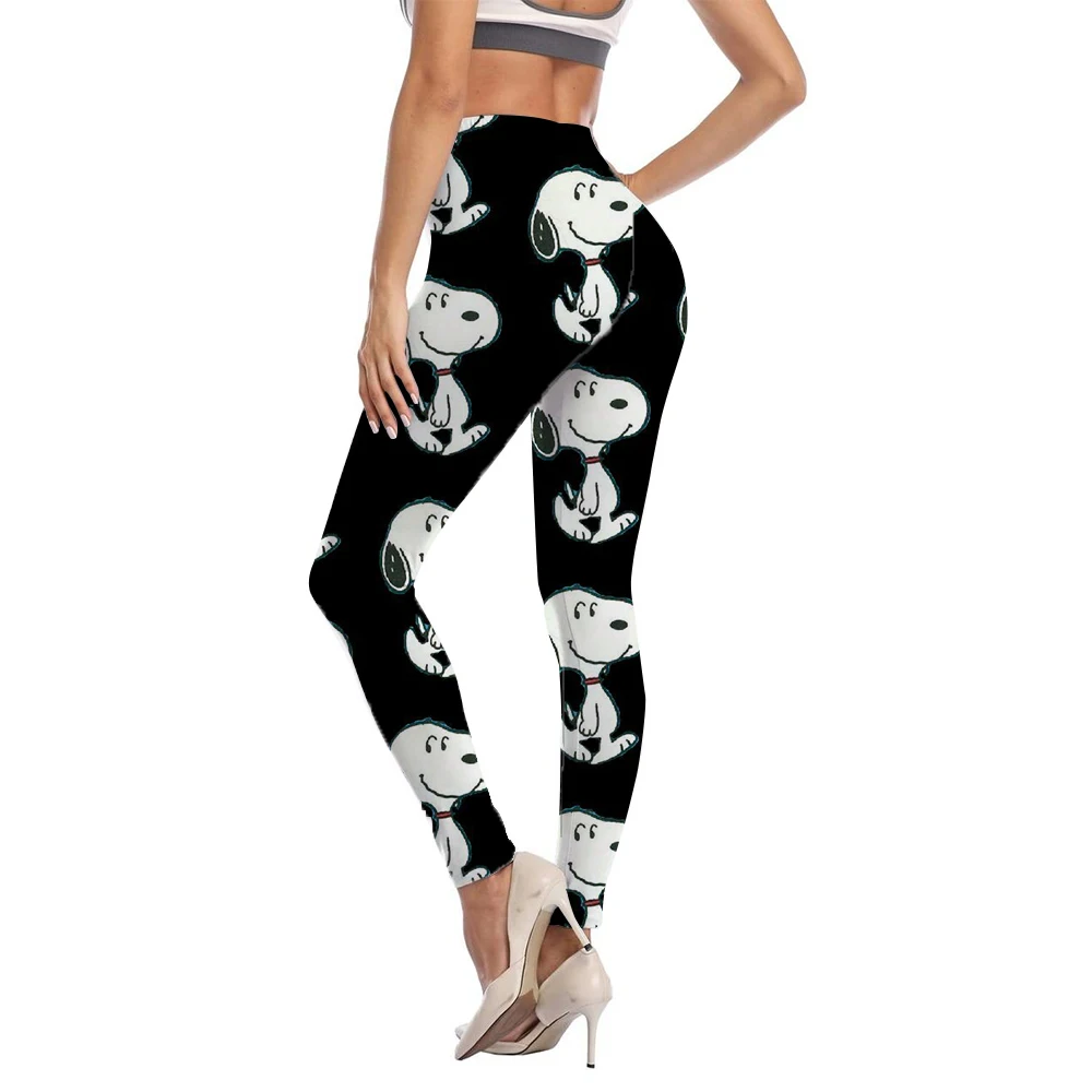 Snoopy impressão dos desenhos animados leggings mulheres calças sexy push up leggings moda fitness leggins ginásio esportivo cal