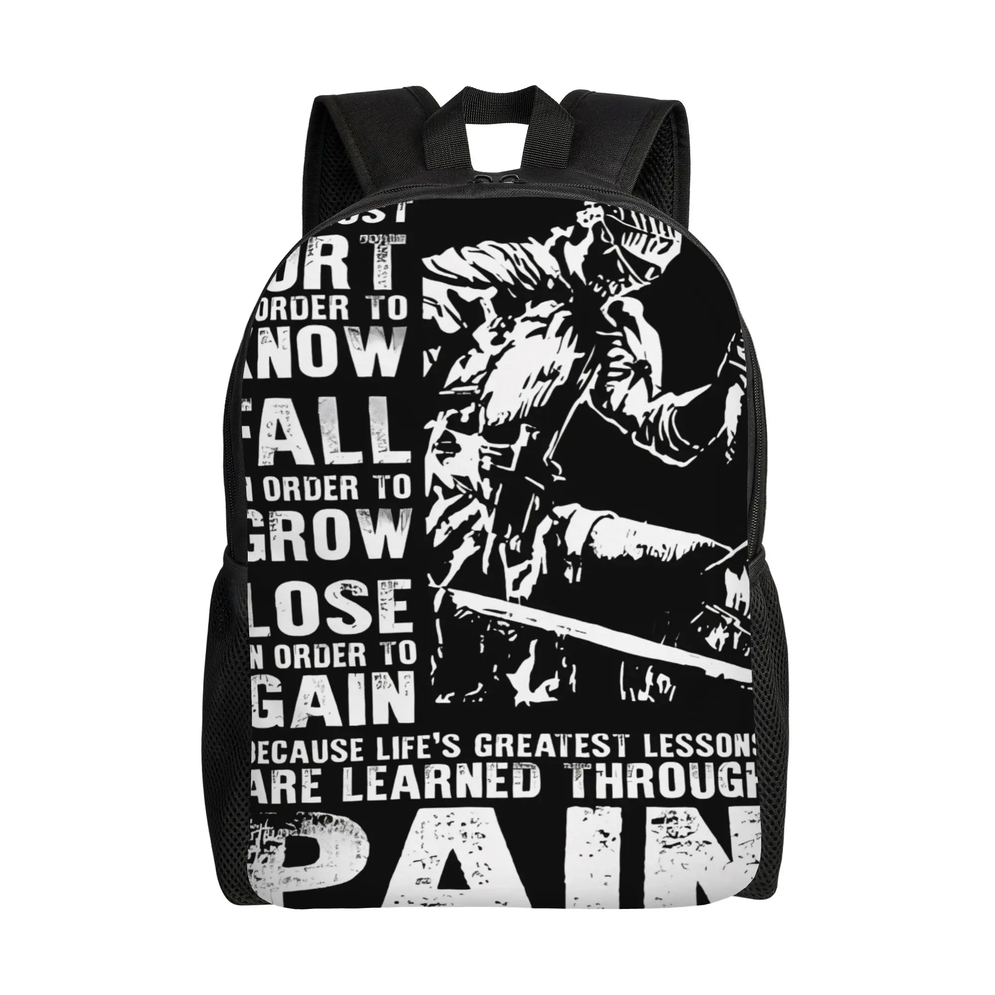 

Lessons Are Learned Through Pain DDark Souls Backpack Fashionable mochila Large Capacity Schoolbag Back To School Season
