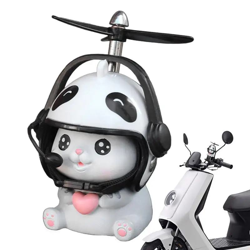 

Motorcycle Handlebar Decoration Bike Electric Cute Cartoon Doll With Helmet Airscrew Car Ornaments Riding Equipment Accessories