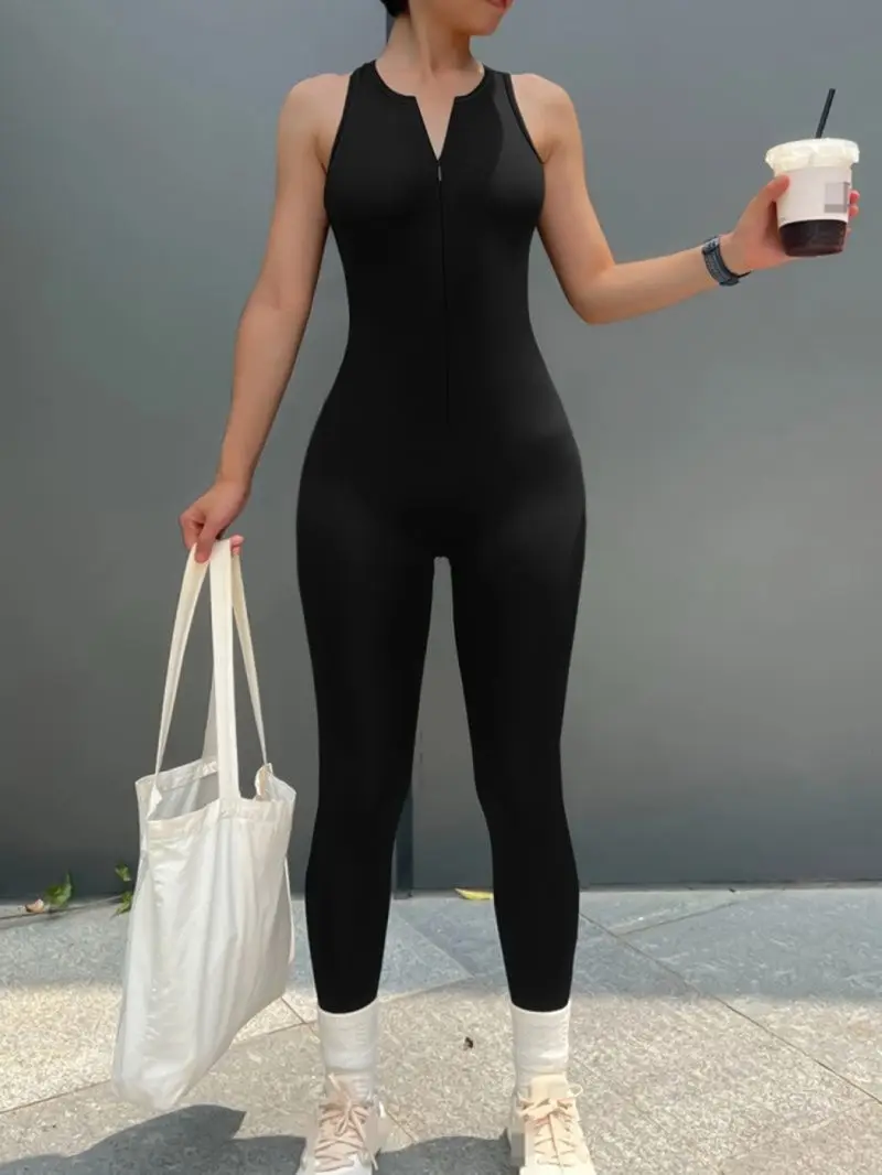 Women's Sleeveless Fashion Jumpsuit Hollowed out Back Tight Fitting Romper Casual Elegant Party Wear