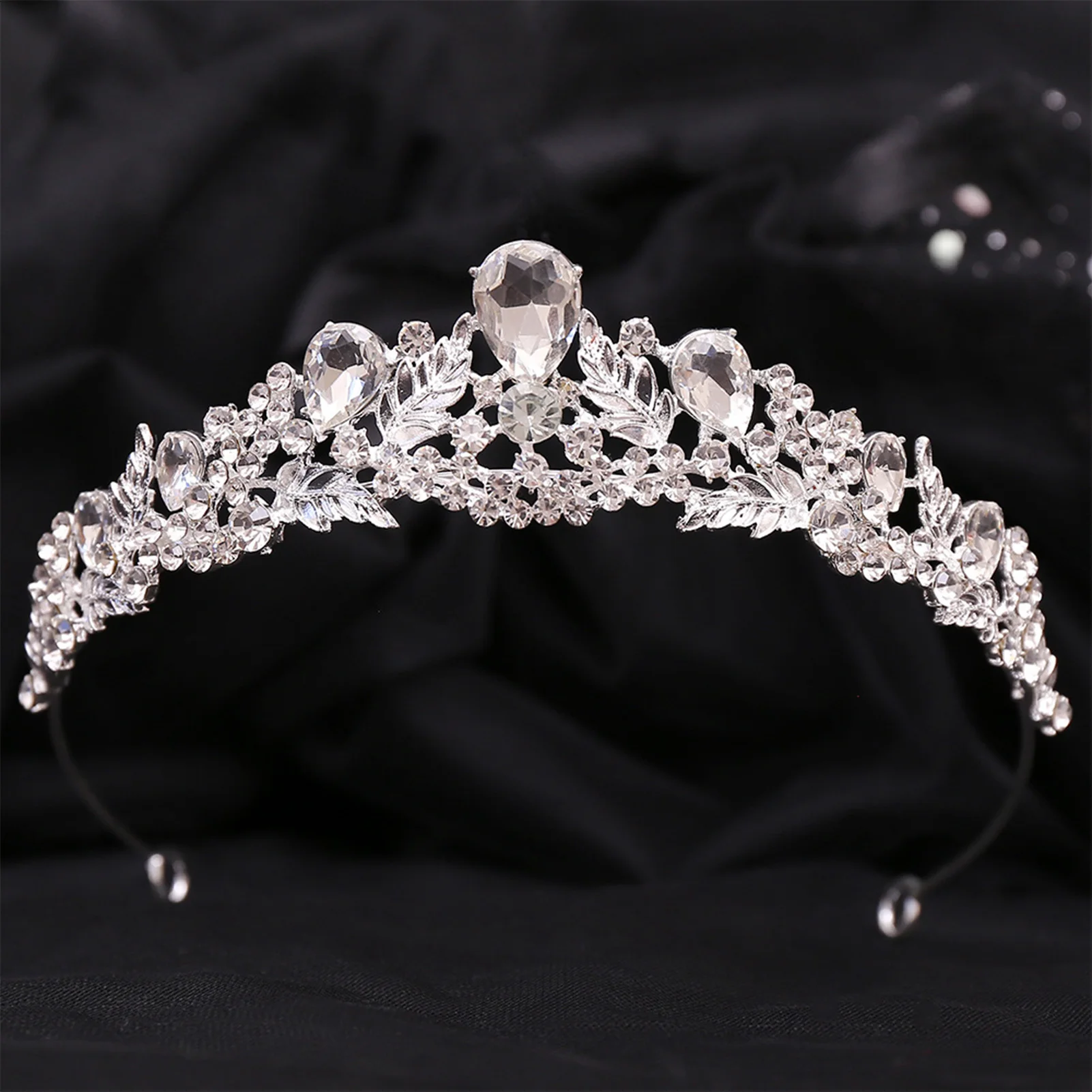 Sparkling Rhinestones Tiaras and Crowns Bride Wedding Hair Accessories Shiny Crystal Flower Headbands Hairbands Noiva Jewelry