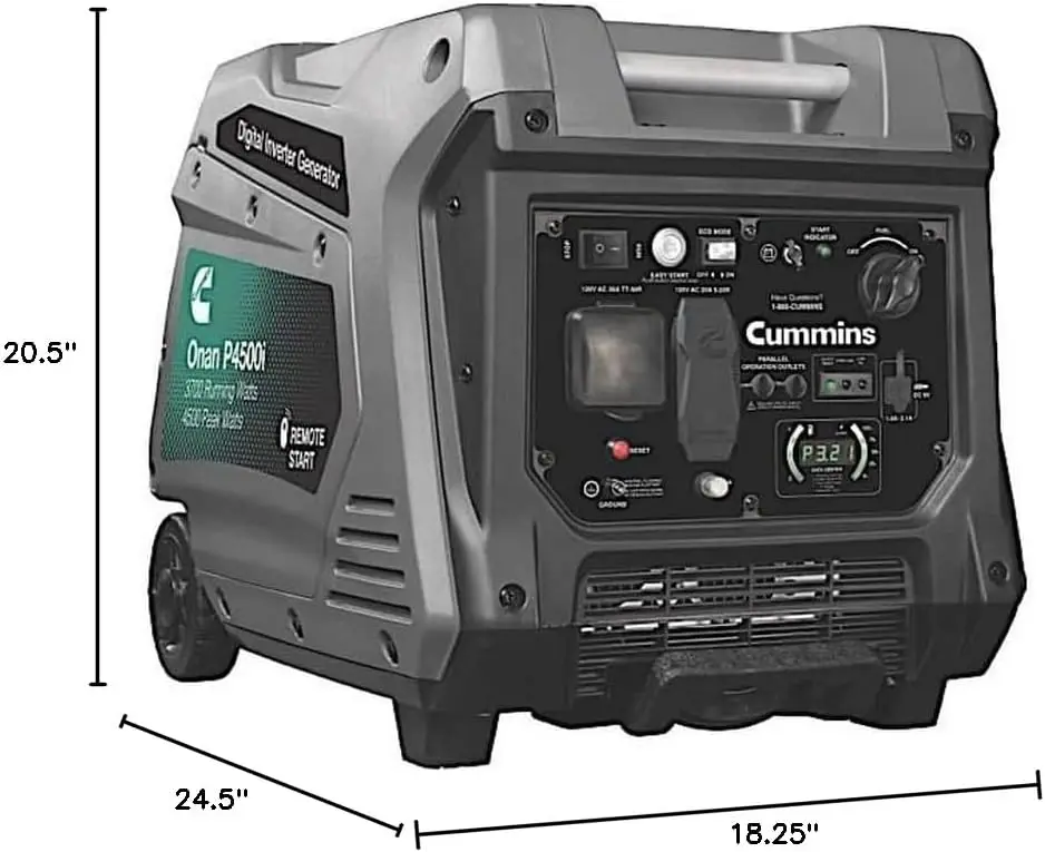 Onan P4500I Portable Inverter Generator Power Inverter Dual 5V USB Ports for Mobile Charging Gas Powered for Backup Home Use