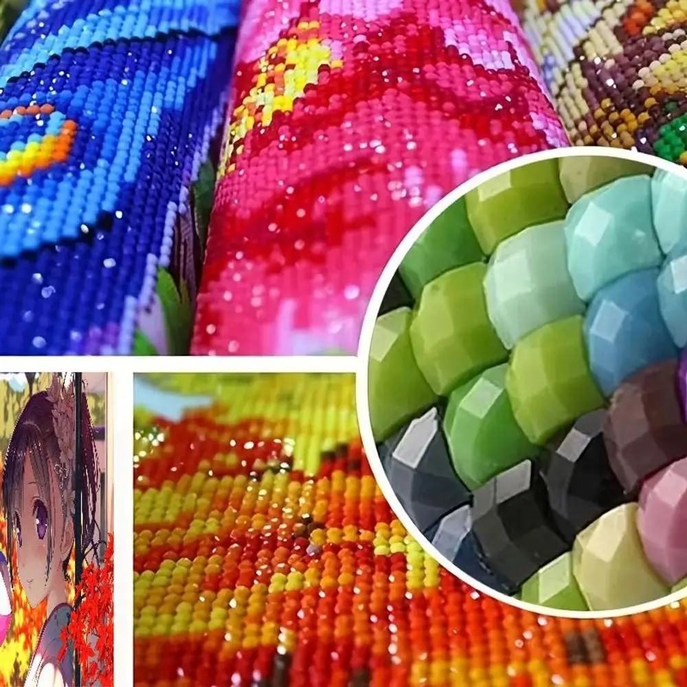 1PC Kit di pittura diamante 5D Fai da te Anime Girl con capelli lunghi scuri Occhi viola 40x50CM Ricamo diamante di cristallo con strumenti (Pin