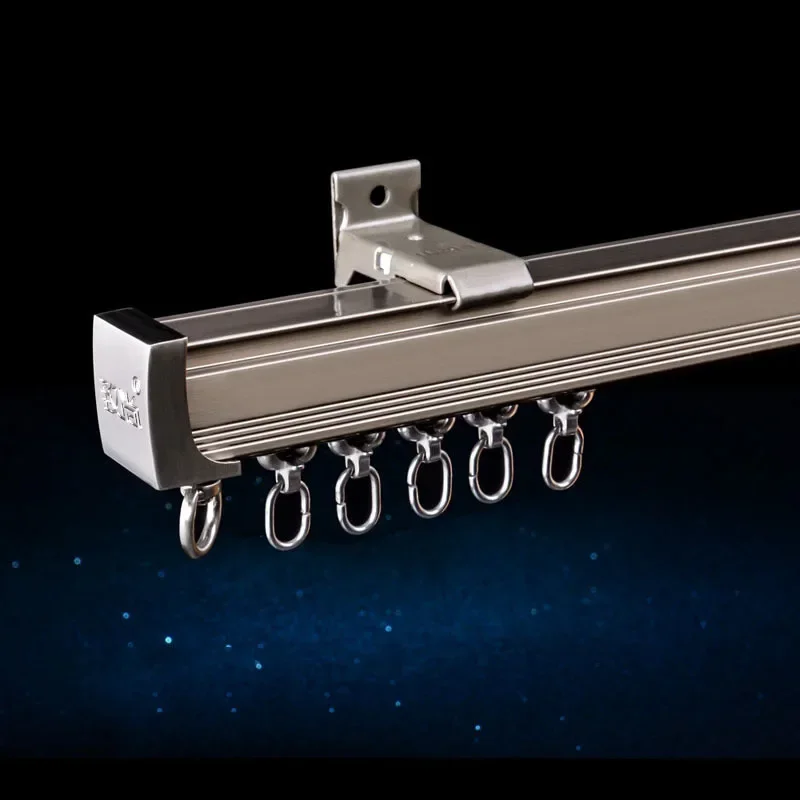 Aluminium Legierung Stille Vorhang Track Vorhang Stange Decke Seite Installation Einzel Durable Triple Vorhangs Zubehör Angepass
