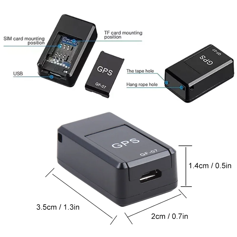 Imagem -06 - Magnético Gf07 Gps Tracker Dispositivo Gsm Mini Localizador de Rastreamento Gps Carro da Motocicleta Controle Remoto Monitor Rastreamento com Cartão Memória