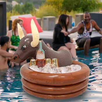 Nafukovací vodní chladič býka z PVC bazénu, nafukovací držák na nápoje, multifunkční držák na pivo do bazénu na letní párty 10 nejlepší prodej vodní bullet - №1
