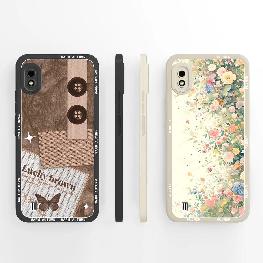 Coque For Samsung Galaxy A10 M01s A10s Beautiful Flowerbed Phone Case Liquid Silicone Dustproof Protection Soft Back Cover Shell