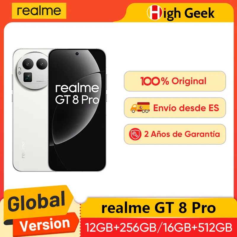 EU-Version realme GT 8 Pro, Snapdragon 8 Elite Gen 5, 200MP Ultra-Clarity-Teleobjektivkamera, 7000mAh Akku 120W