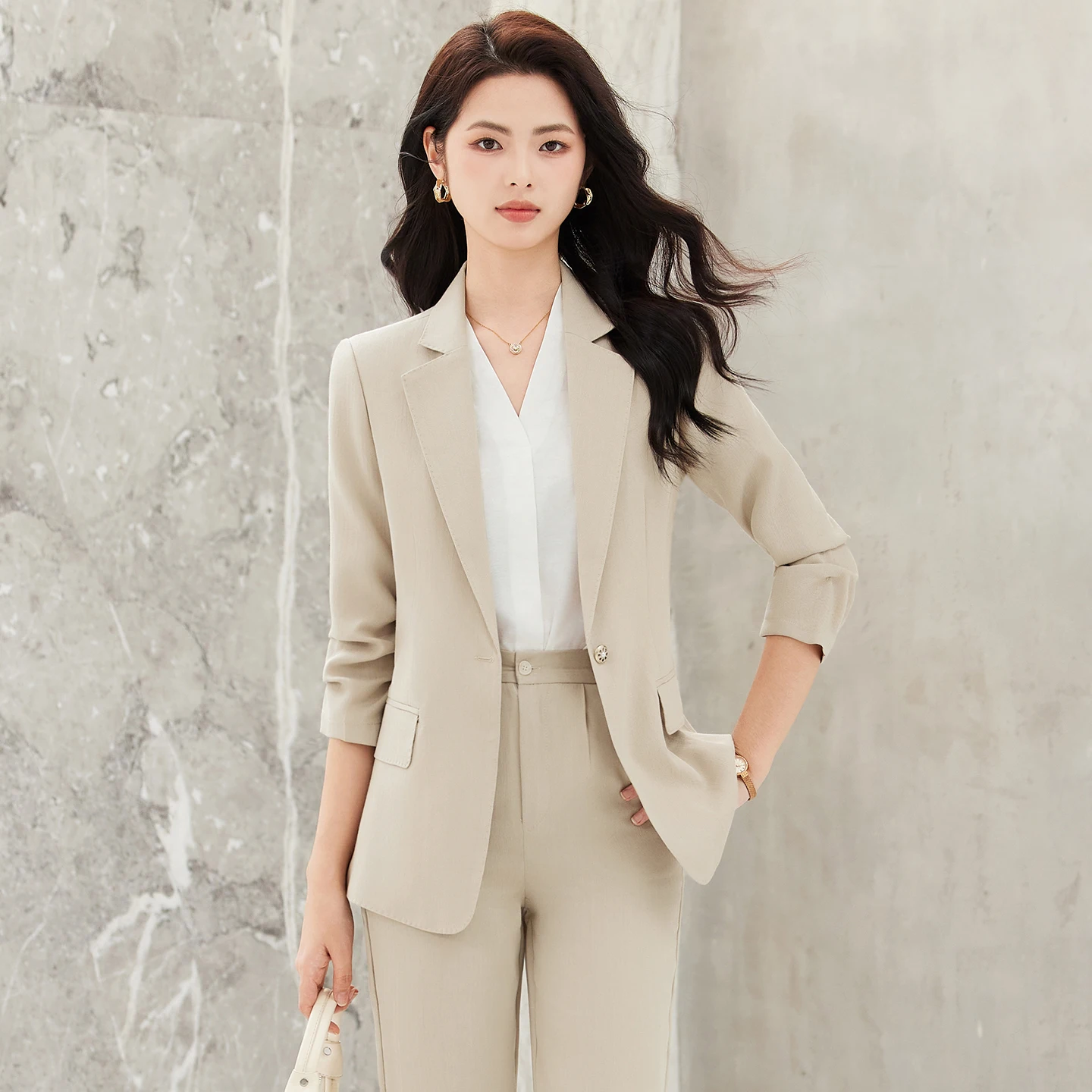 AIyssa Elegant and fashionable professional women's wear, premium mid-sleeve blazer, new for spring and summer 2026