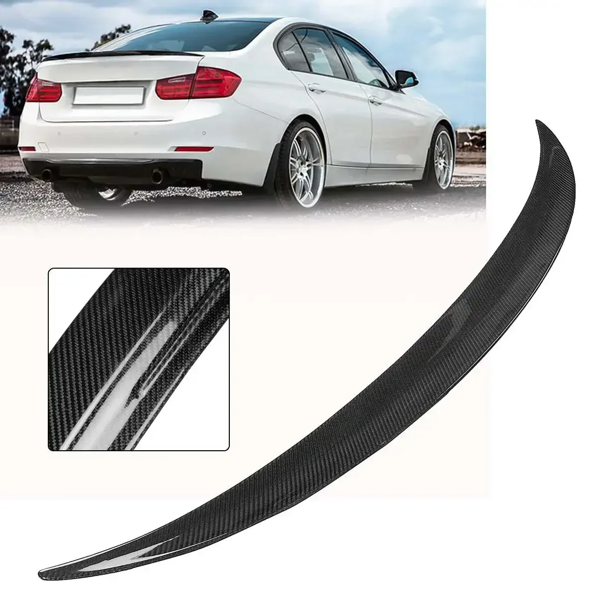 

Performance Style Real Carbon Fiber Car Rear Trunk Wing Extension Lip Wing Spoiler For BMW F30 3-Series F30 4Dr 2012-17 Body Kit