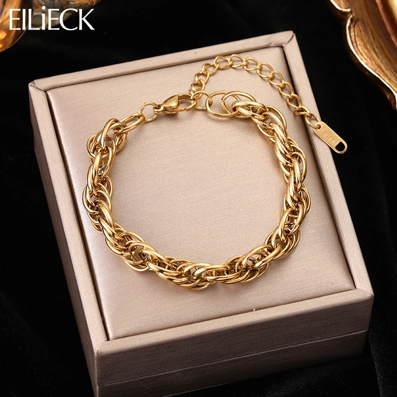 Eilieck 316l Edelstahl Gold Farbe dicke Kette Armband für Frauen Luxus Designer Mode Mädchen