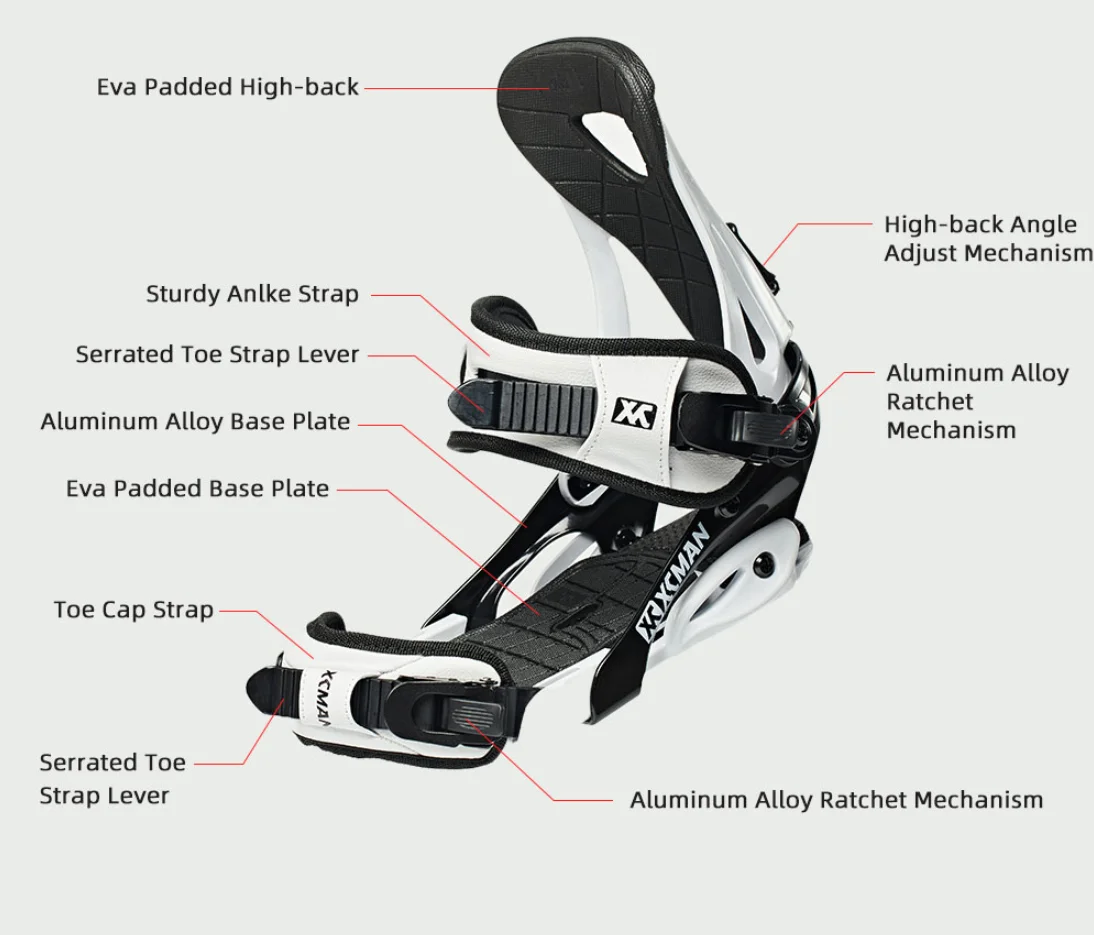 Factory Price Adjustable Union Snowboard Binding Custom Unisex Snowboard Bindings