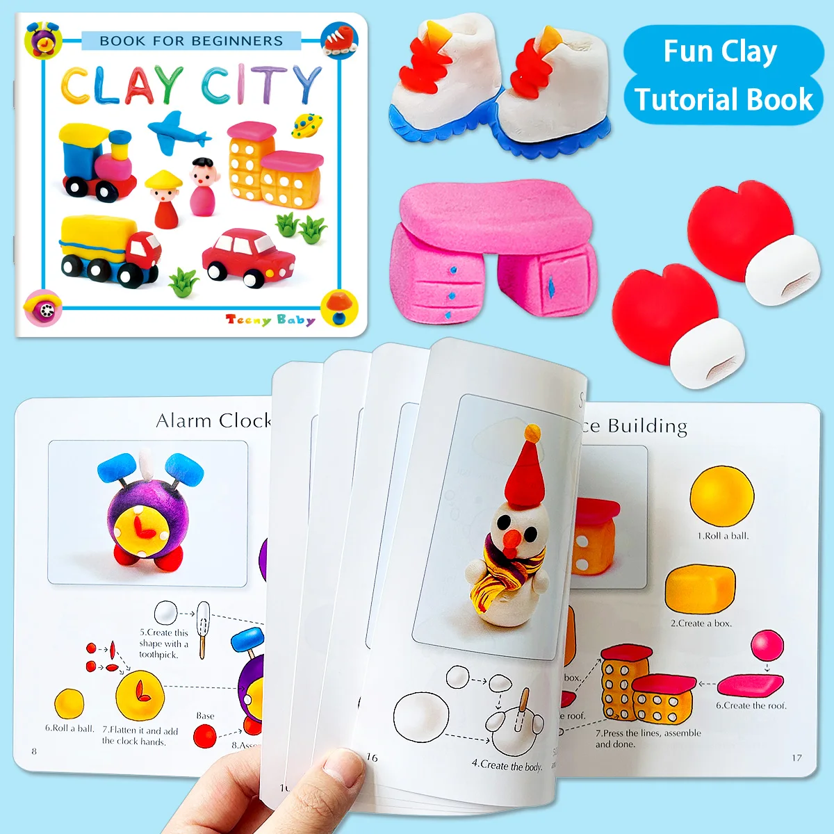 Zoo-Themed Clay Craft Guide Book, Designed for Children and Beginners, Featuring 24 Handmade Tutorials