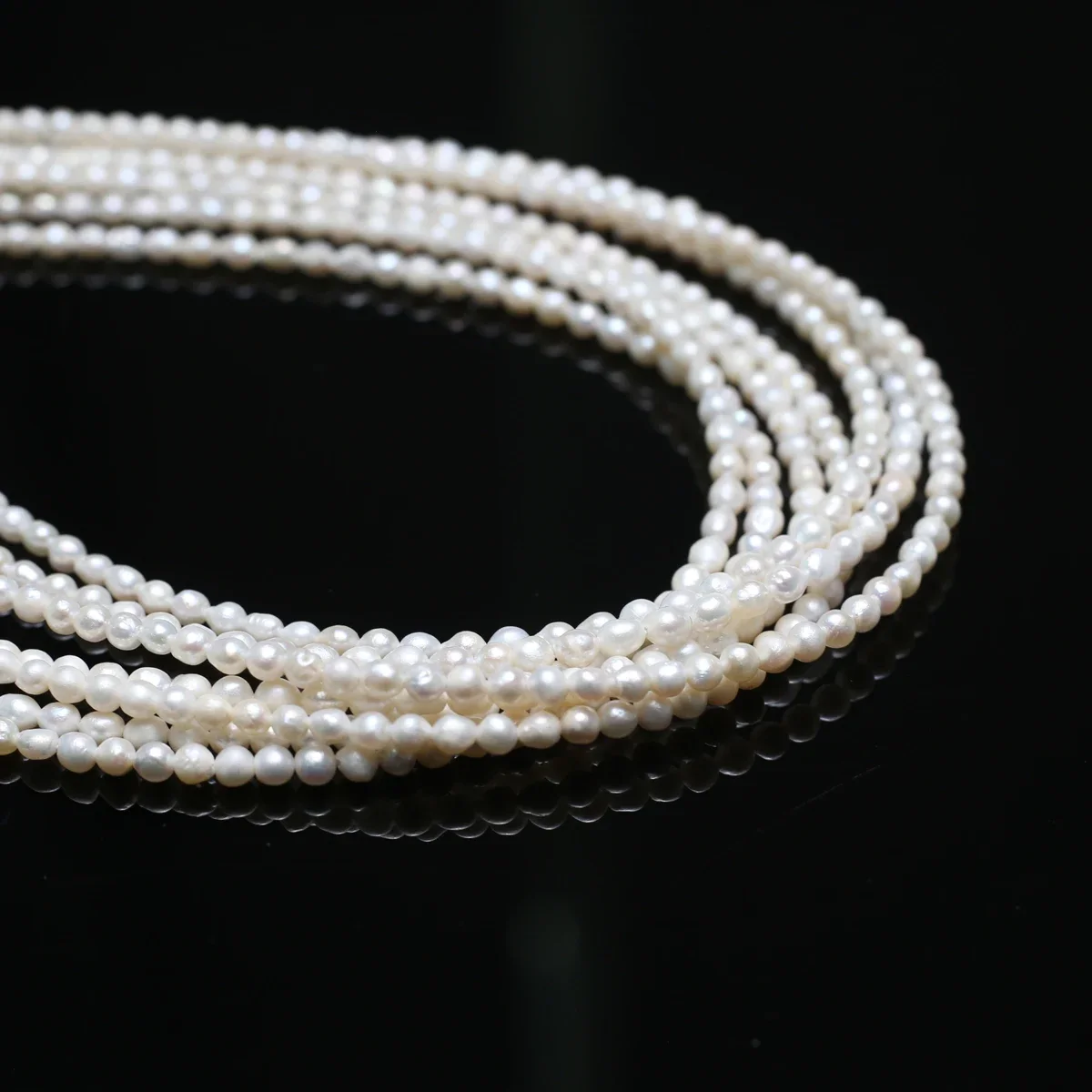 3-4mm A Natural Freshwater White Irregular Pearl Bead Christmas Gift Women for Jewelry Making DIY Necklace Bracelet Accessories