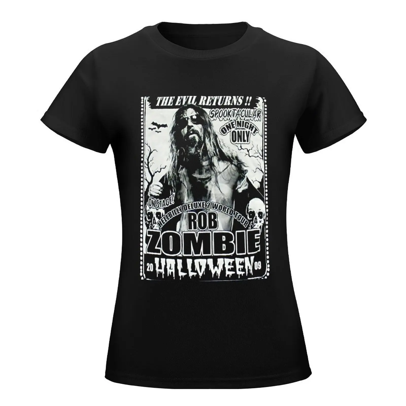 vintage rob zombie band art T-Shirt funny anime clothes cute tops oversized workout shirts for Women