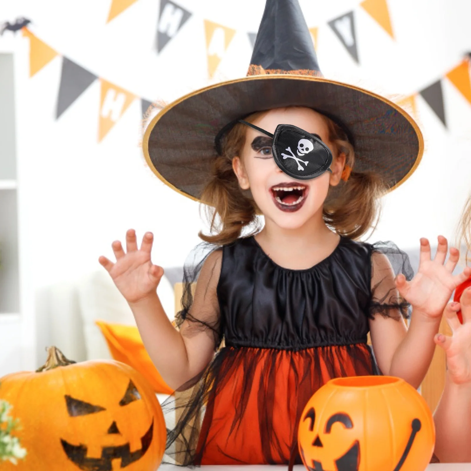 

12Pcs Pirate Eye Patch Skull Print Elastic Comfortable Halloween Party Cosplay Halloween Eye Patch Cosplay Accessory