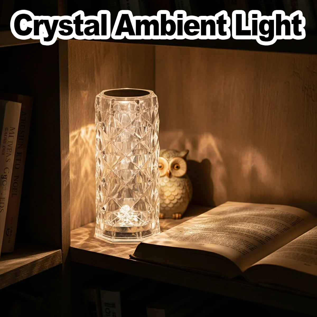 

Лампа Crystal Rose Rgb Light Сенсорный стол Перезаряжаемый светодиодный декоративный бар Спальня Прикроватная тумбочка с регулируемой яркостью и пультом дистанционного управления Современный